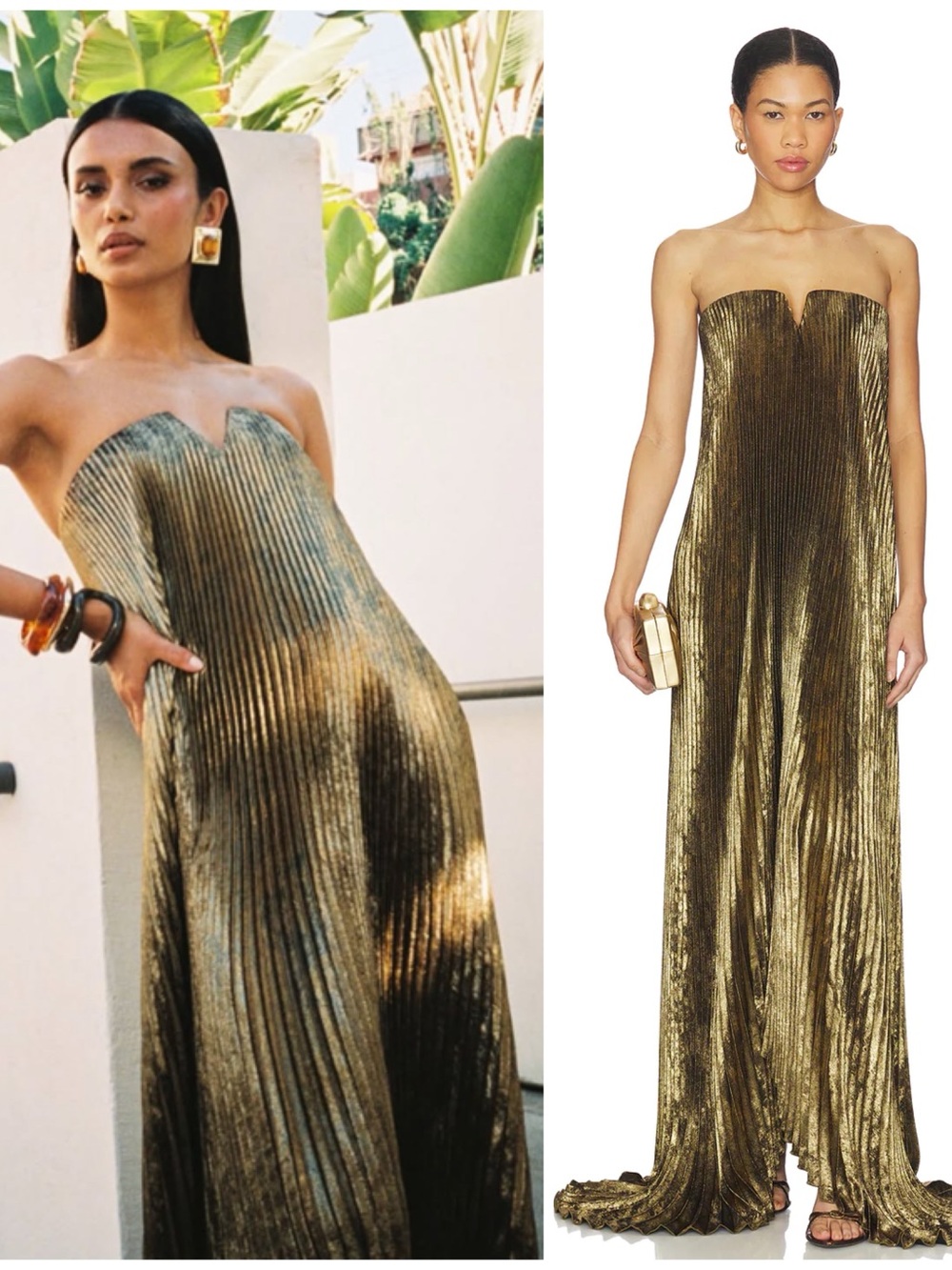 L’Idee Black Tie Gold Foil Gown